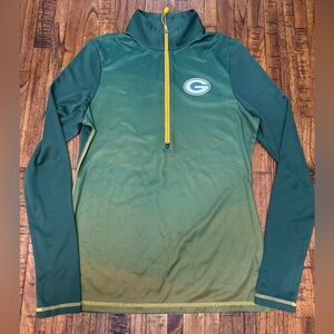 Green Bay Packers Majestic Thermabase 1/4 Zip Pullover Size Medium